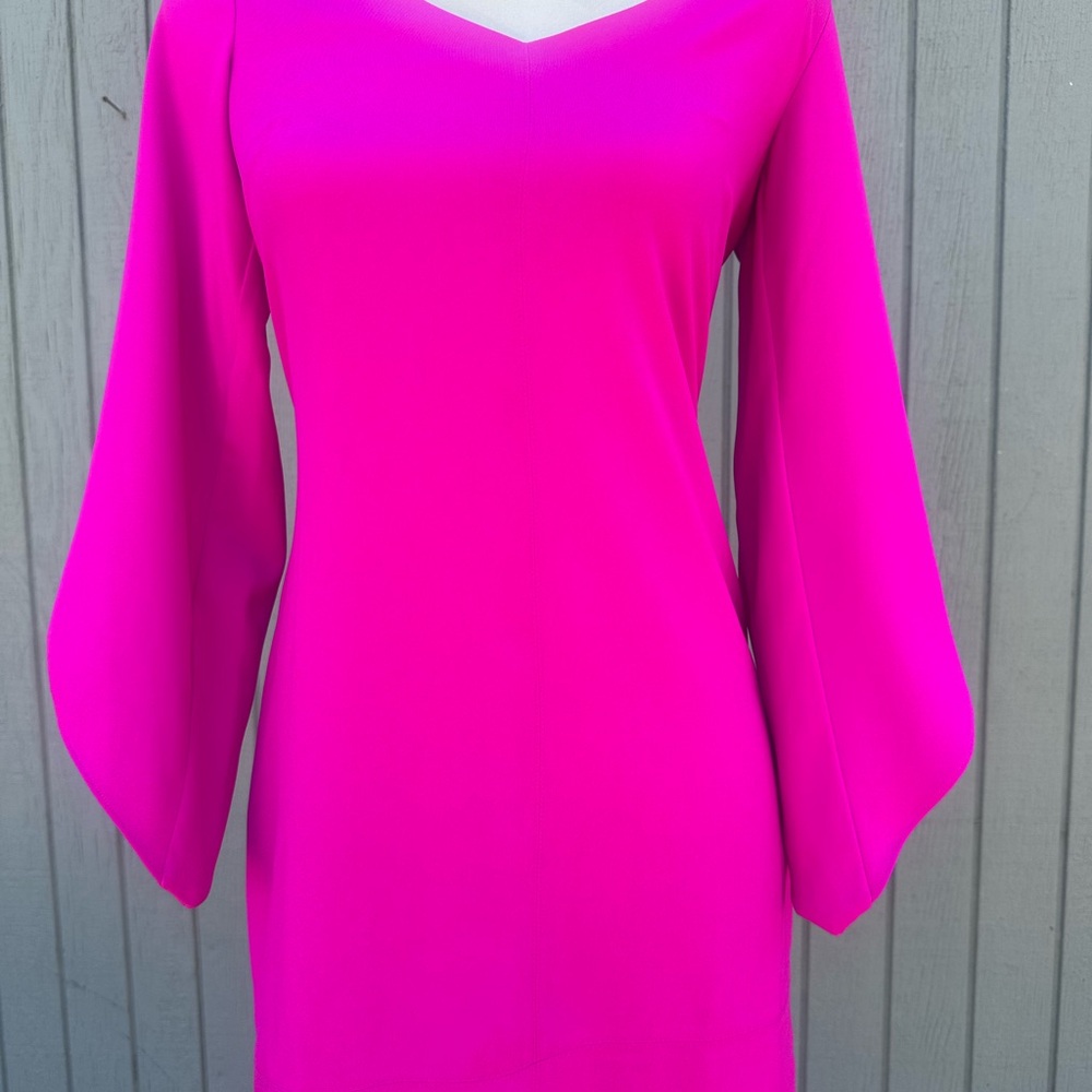 Laundry By Shelli Segal Pink Sheath Dress with Bell Sleeves - Picture 3 of 14